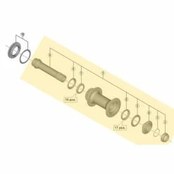 Axe Complet De Moyeu Avant Shimano Deore XT HB-M8010 - 110 Mm