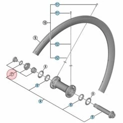 Cône Et Ecrou D'Axe De Moyeu Avant Shimano Dura Ace WH-R9100-C40