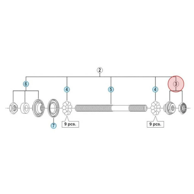 Cône Shimano Sora FH-3500 Pour Moyeu Route - Droit 3 Cône Shimano Sora FH-3500 Pour Moyeu Route - Droit